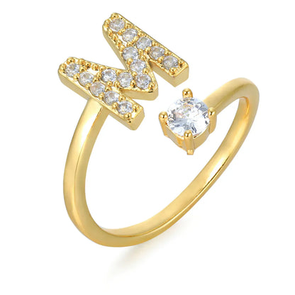 Zirconium ring with letters