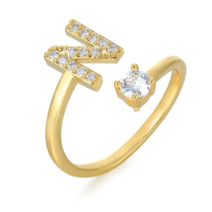 Zirconium ring with letters