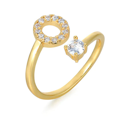 Zirconium ring with letters