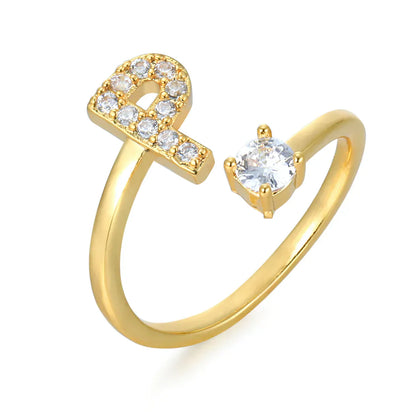 Zirconium ring with letters