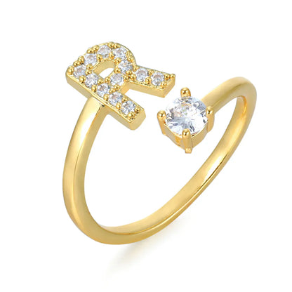Zirconium ring with letters