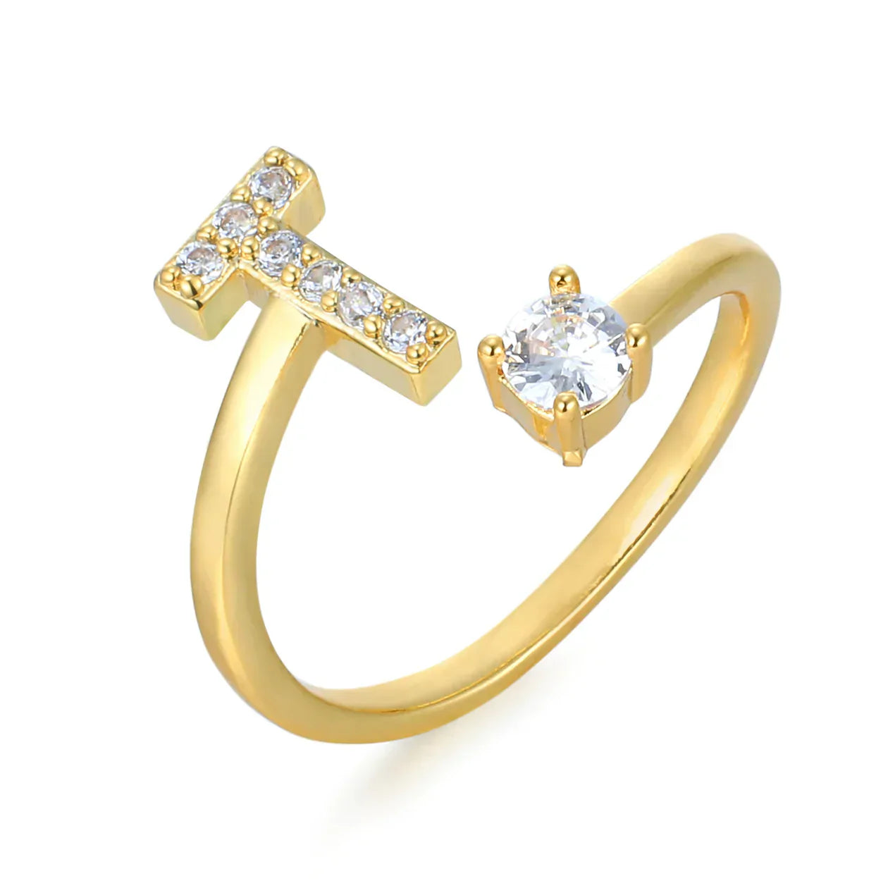 Zirconium ring with letters