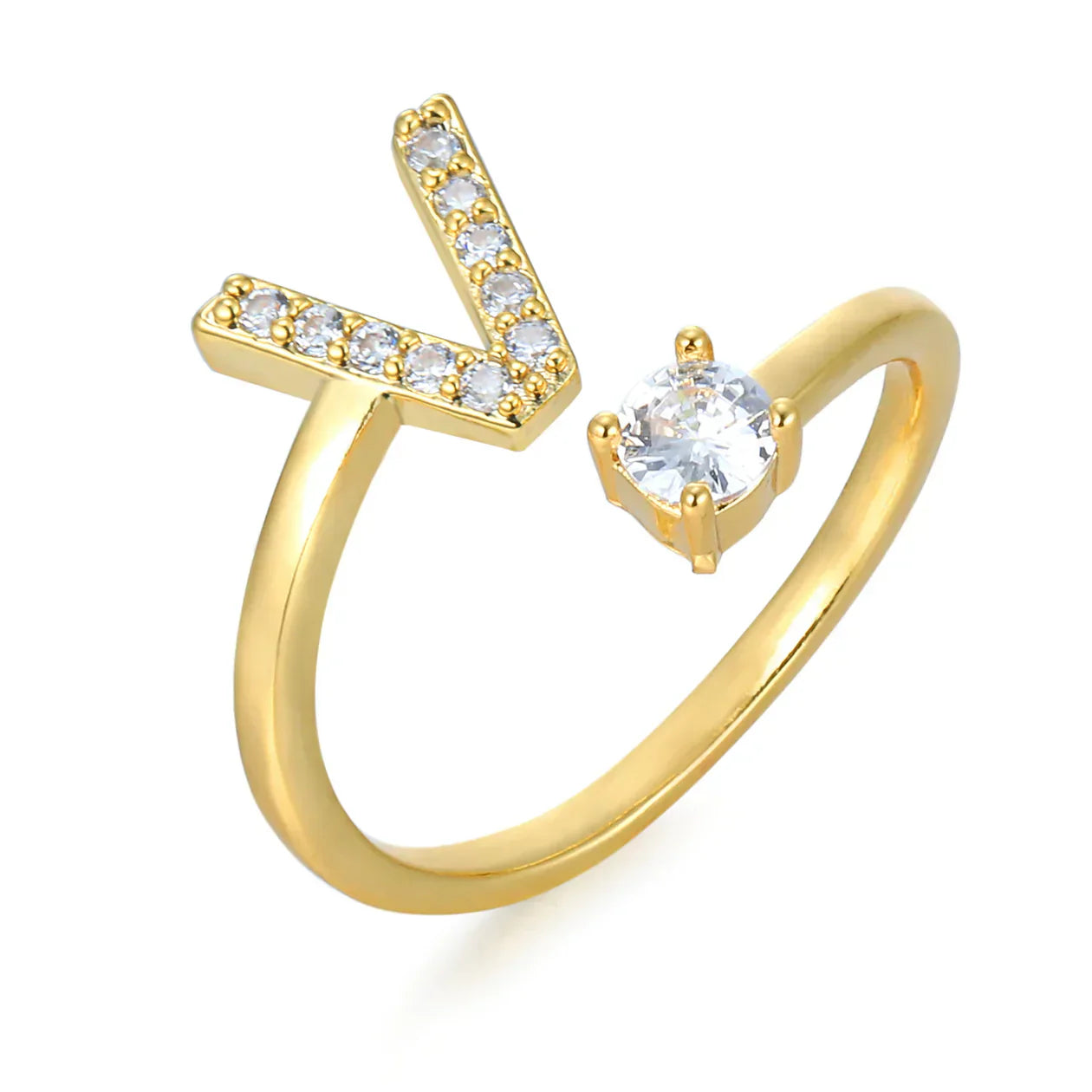 Zirconium ring with letters