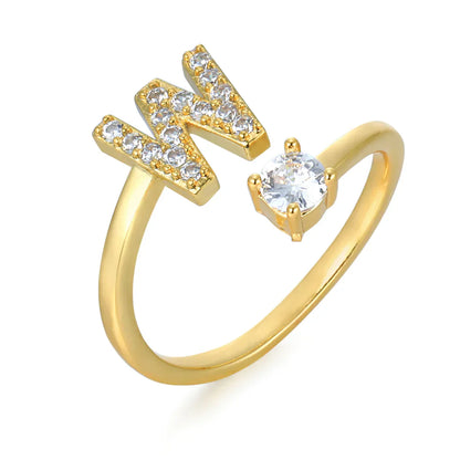 Zirconium ring with letters