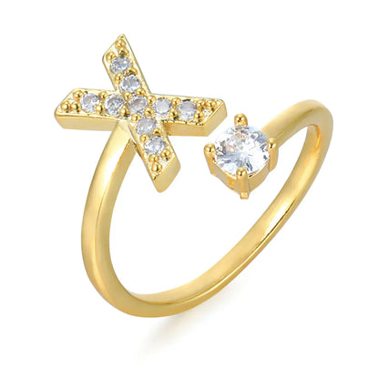 Zirconium ring with letters