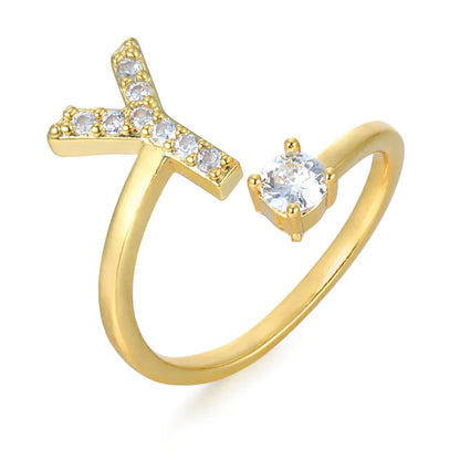 Zirconium ring with letters