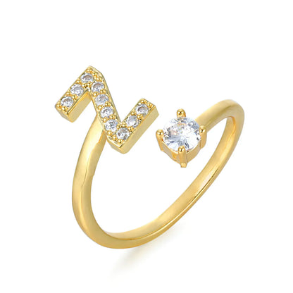 Zirconium ring with letters