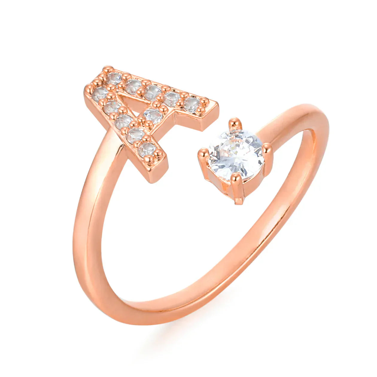 Zirconium ring with letters