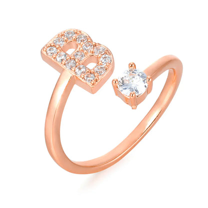 Zirconium ring with letters