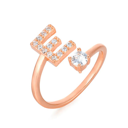 Zirconium ring with letters