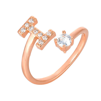 Zirconium ring with letters