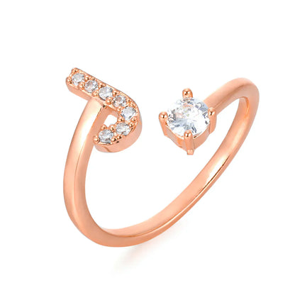 Zirconium ring with letters