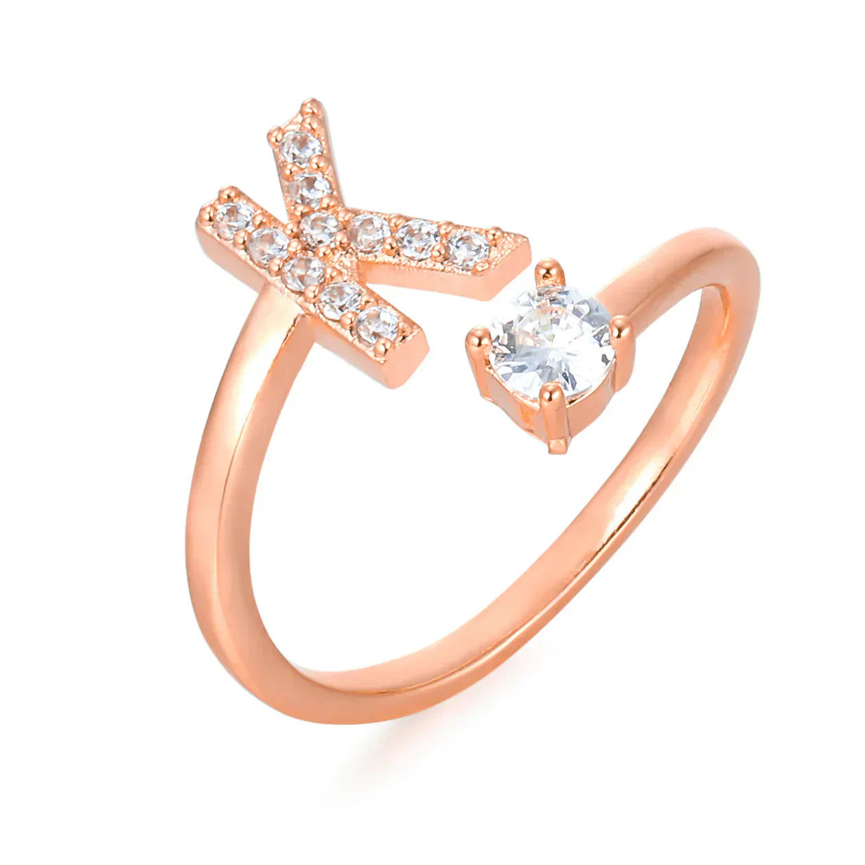 Zirconium ring with letters