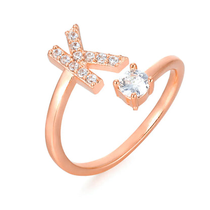 Zirconium ring with letters