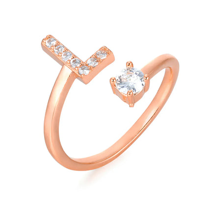 Zirconium ring with letters