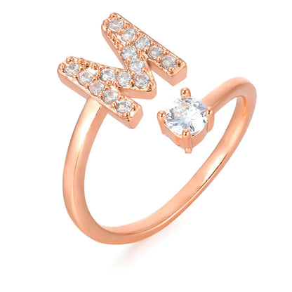 Zirconium ring with letters