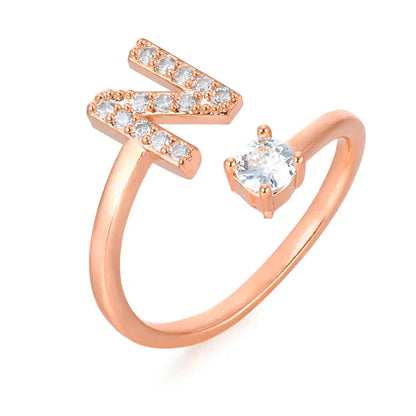 Zirconium ring with letters