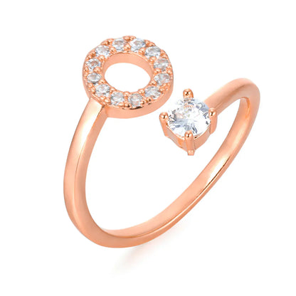 Zirconium ring with letters