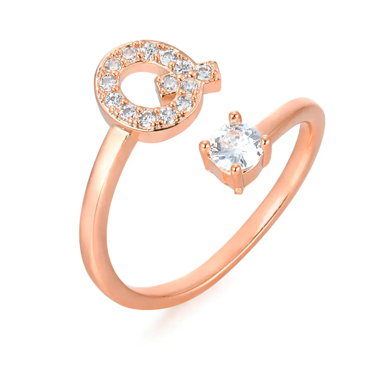 Zirconium ring with letters
