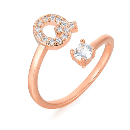 Zirconium ring with letters