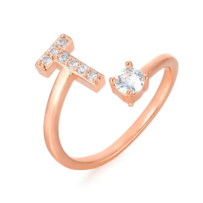 Zirconium ring with letters