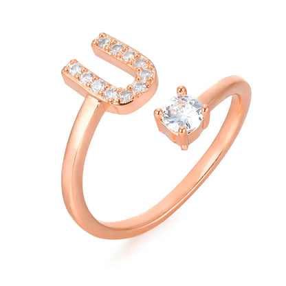 Zirconium ring with letters