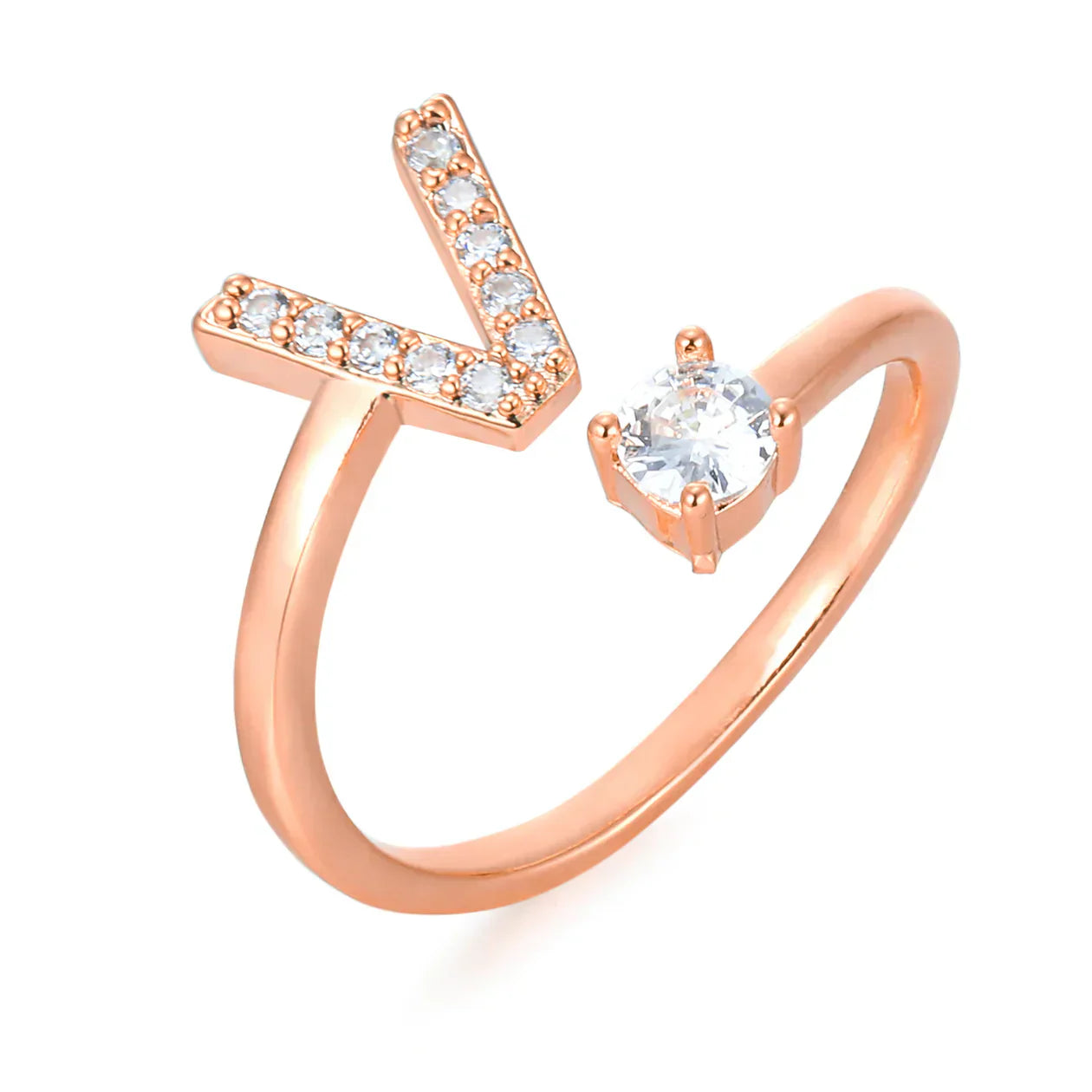 Zirconium ring with letters