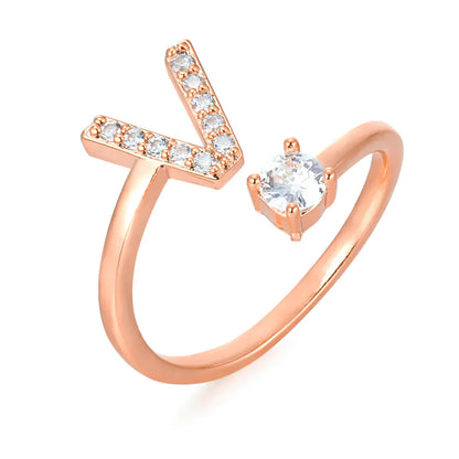 Zirconium ring with letters