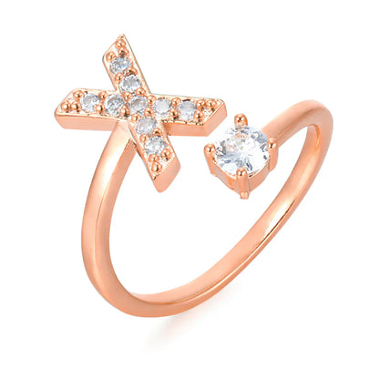 Zirconium ring with letters