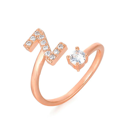 Zirconium ring with letters