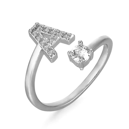 Zirconium ring with letters