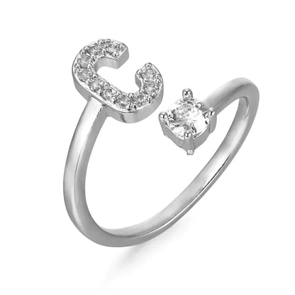 Zirconium ring with letters