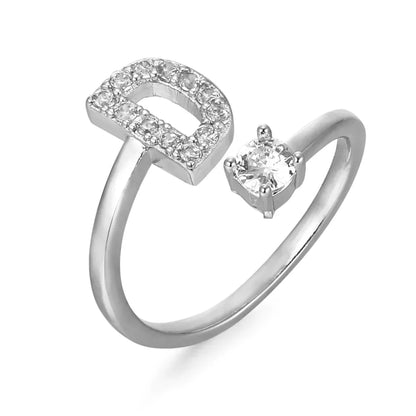 Zirconium ring with letters