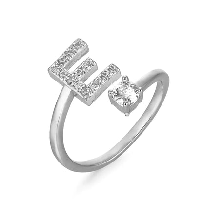 Zirconium ring with letters