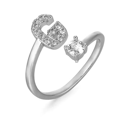 Zirconium ring with letters