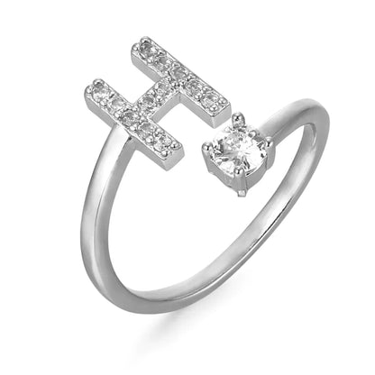 Zirconium ring with letters
