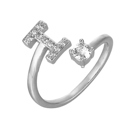 Zirconium ring with letters