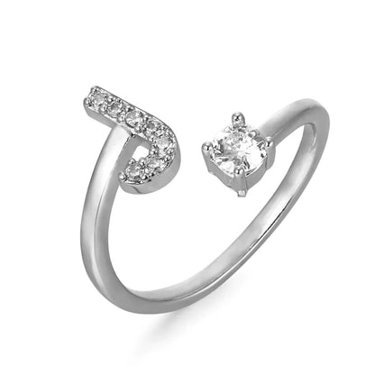 Zirconium ring with letters