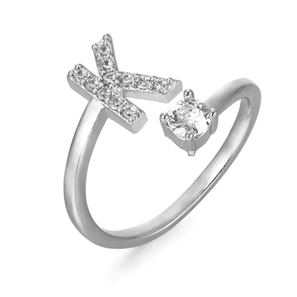 Zirconium ring with letters