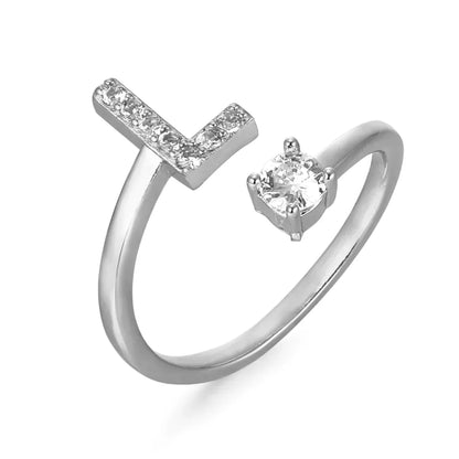 Zirconium ring with letters
