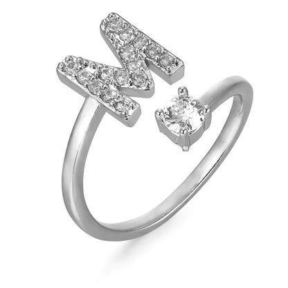 Zirconium ring with letters
