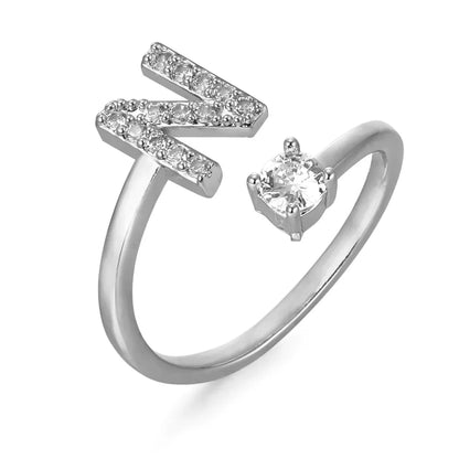 Zirconium ring with letters