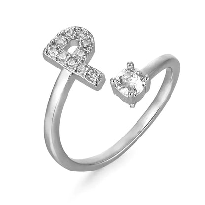 Zirconium ring with letters