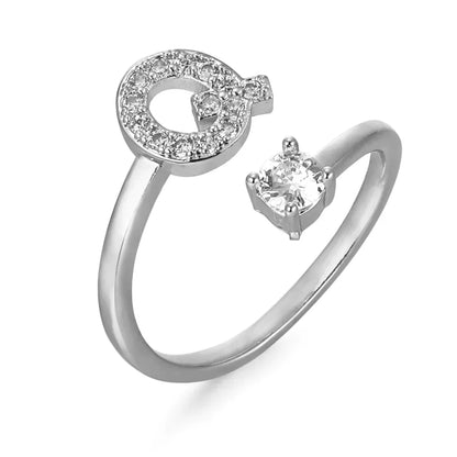 Zirconium ring with letters