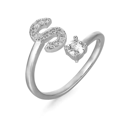 Zirconium ring with letters