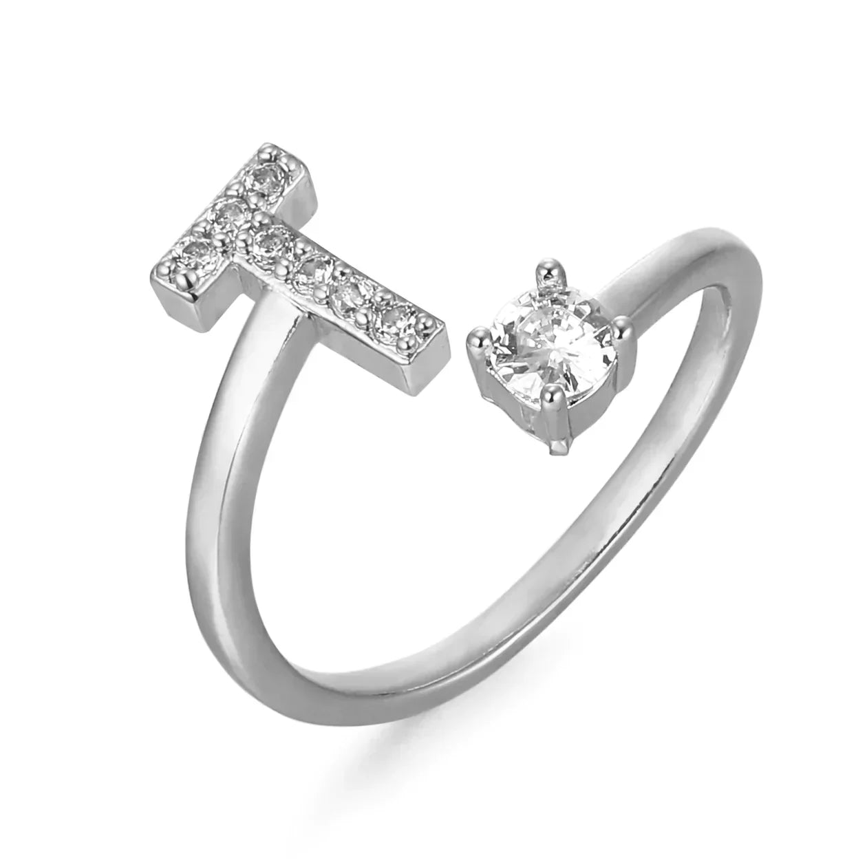 Zirconium ring with letters