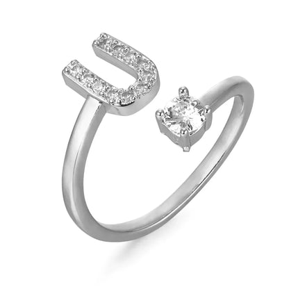 Zirconium ring with letters