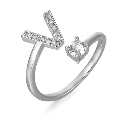 Zirconium ring with letters