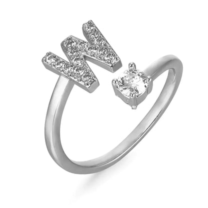 Zirconium ring with letters