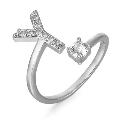 Zirconium ring with letters